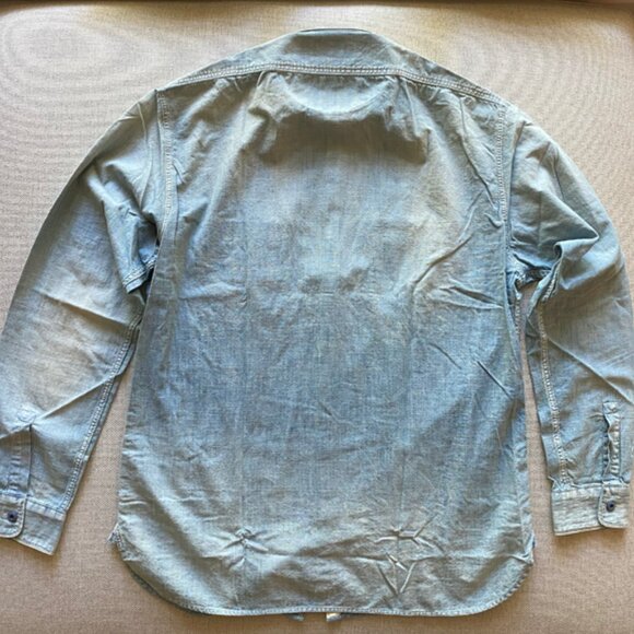 Ralph Lauren Vintage Men's Light Chambray Workshirt size Medium - Picture 13 of 16